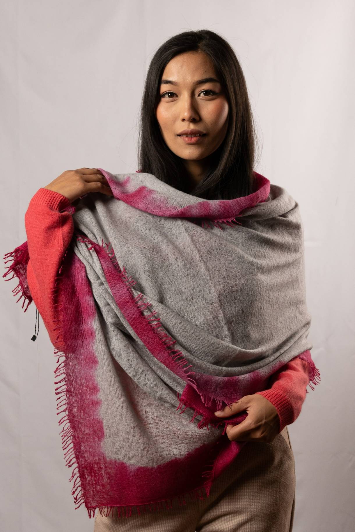  Cashmere  felted Tie dye  Shawl (3137)